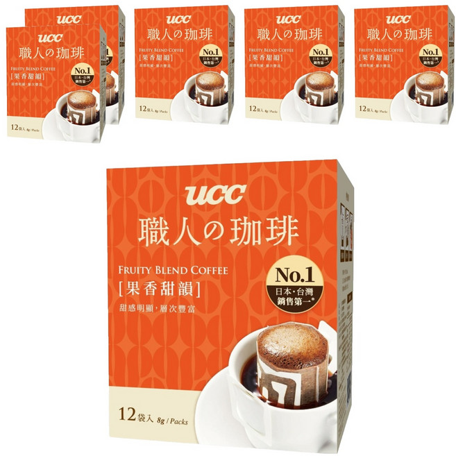 ucc 職人的珈琲 果香甜韻濾掛式咖啡, 8g, 12包, 6盒