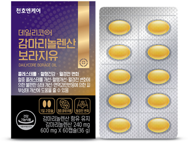 데일리코어 감마리놀렌산 보라지유, 60정, 1개