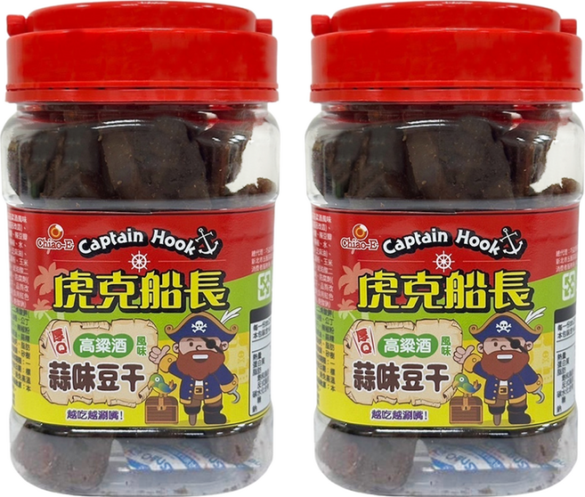 Chiao-E 巧益 虎克船長 蒜味豆干 高粱酒風味, 330g, 2罐