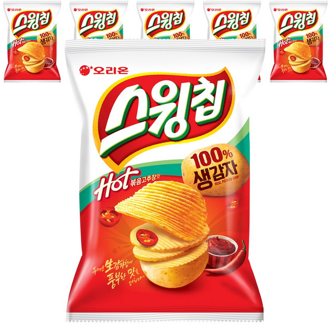 오리온 스윙칩 볶음고추장맛, 60g, 6개