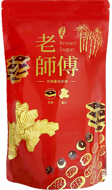 老師傅 黑糖玫瑰四物茶磚, 45g, 11包, 1袋