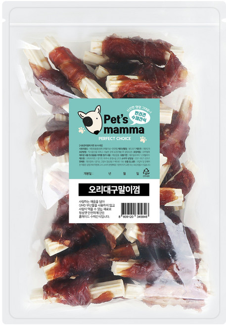 펫츠맘마 강아지 오리대구 수제간식, 오리 + 대구 혼합맛, 200g, 1개