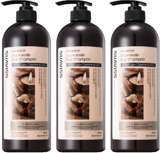 수아비스 아르간 두피케어 샴푸, 500ml, 3개