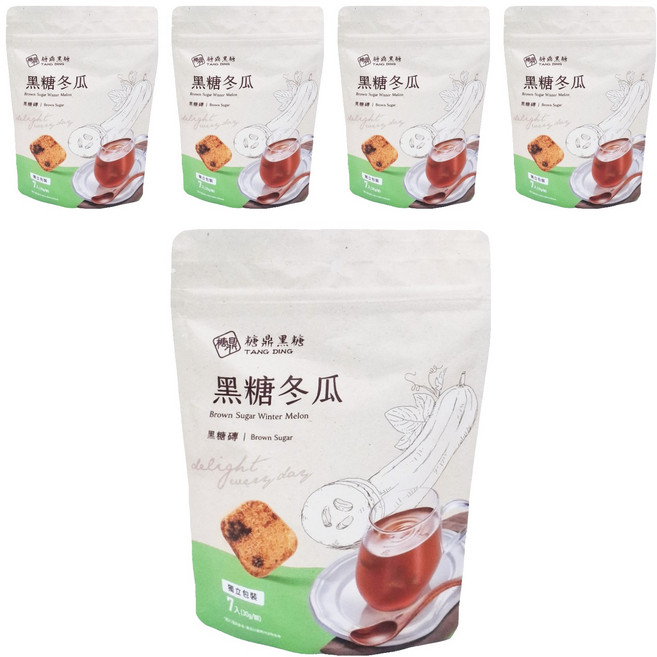 糖鼎 黑糖磚 黑糖冬瓜, 30g, 7個, 5袋