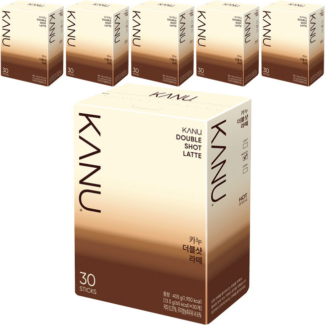 카누 더블샷 라떼 커피믹스 스틱, 13.5g, 30개입, 6개