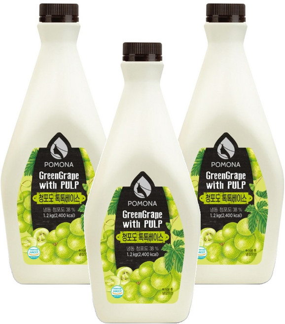 포모나 톡톡 농축 베이스 청포도 1.2kg, 3개
