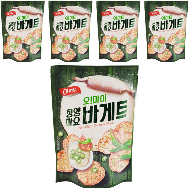 O my food 歐邁福 法式麵包餅乾 青陽辣椒美乃滋口味, 80g, 5包