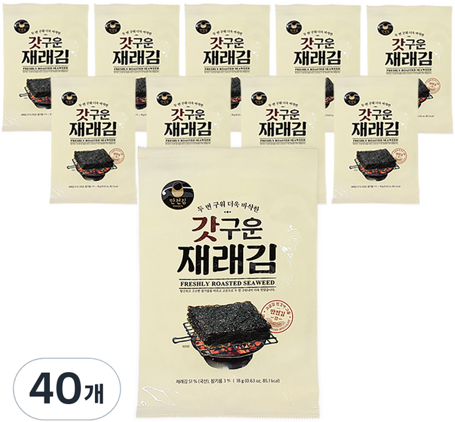 만전김 갓구운 재래김, 40개