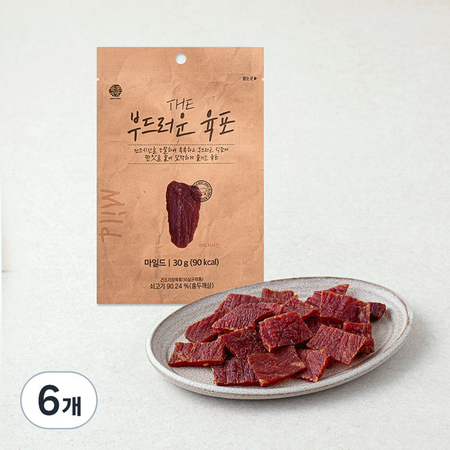 육포공방 THE 부드러운 육포 마일드, 30g, 6개
