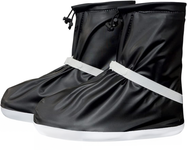 全方位 短筒防水雨鞋套, 黑色