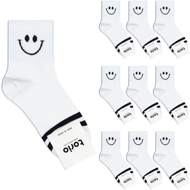 박군 여성용 스마일라인 양말 10p 세트