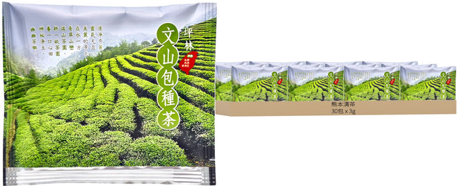 熊本清茶 坪林文山包種原片式茶包, 3g, 30包, 1盒