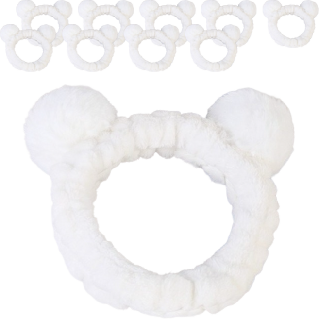 더자카 포인트팬더 헤어밴드, 화이트, 10개