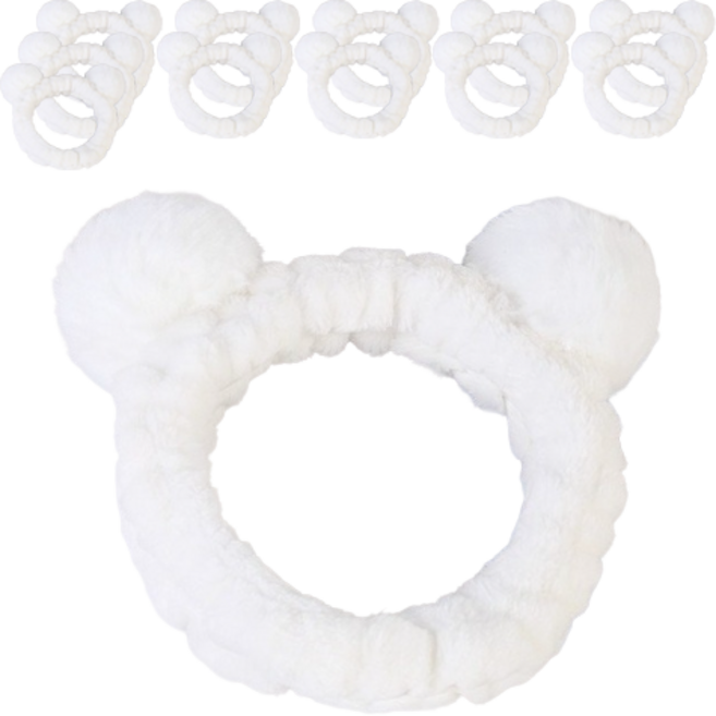 더자카 포인트팬더 헤어밴드, 화이트, 12개