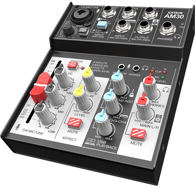 조이트론 4채널 방송용 마이크 오디오 인터페이스 믹서, AM30