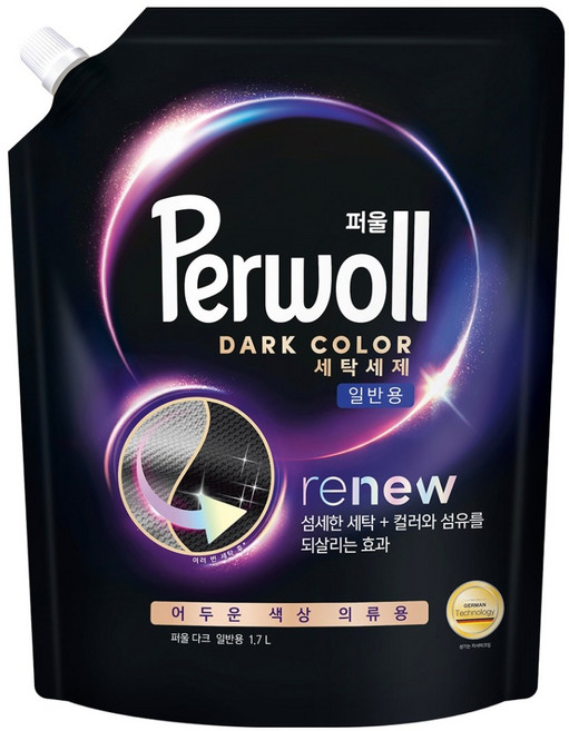 퍼울 다크 일반용 세탁세제 리필, 1.7L, 1개