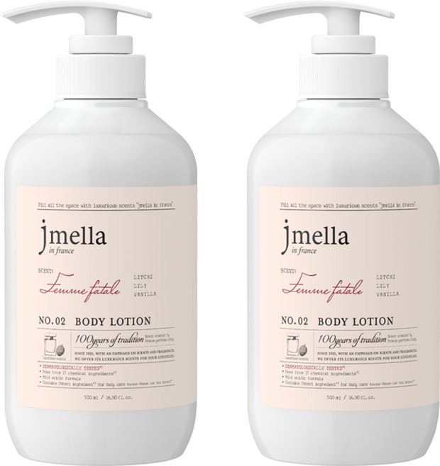 jmella 法式漫舞香水身體乳液 No.02 Femme Fatale, 500ml, 2瓶