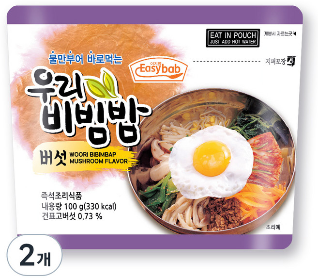 이지밥 우리비빔밥 버섯, 100g, 2개