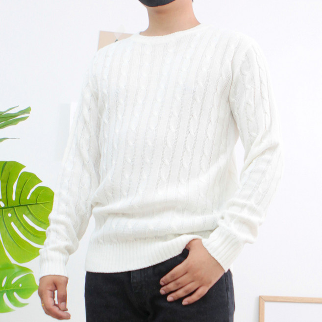 꽈배기 라운드 니트