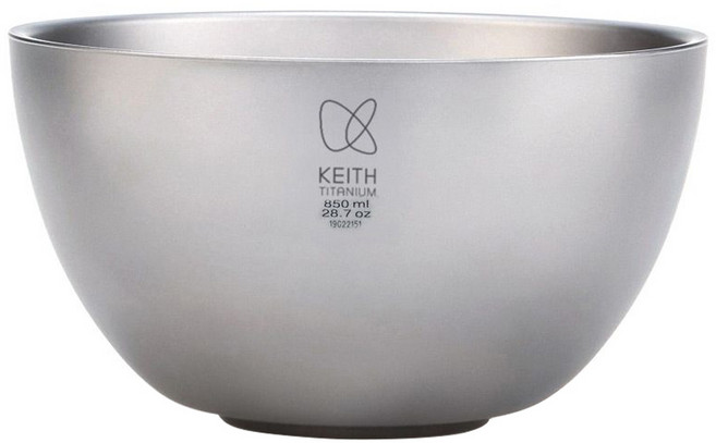 Keith Titanium 鎧斯 雙層鈦碗 Ti5355 850ml 純鈦 表面砂光, 鈦色, 1個