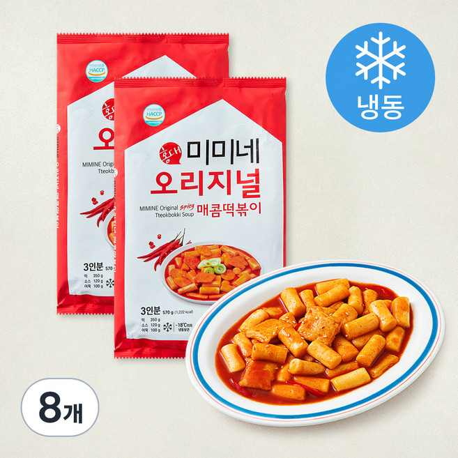 미미네 오리지널 매콤 떡볶이 (냉동), 570g, 8봉