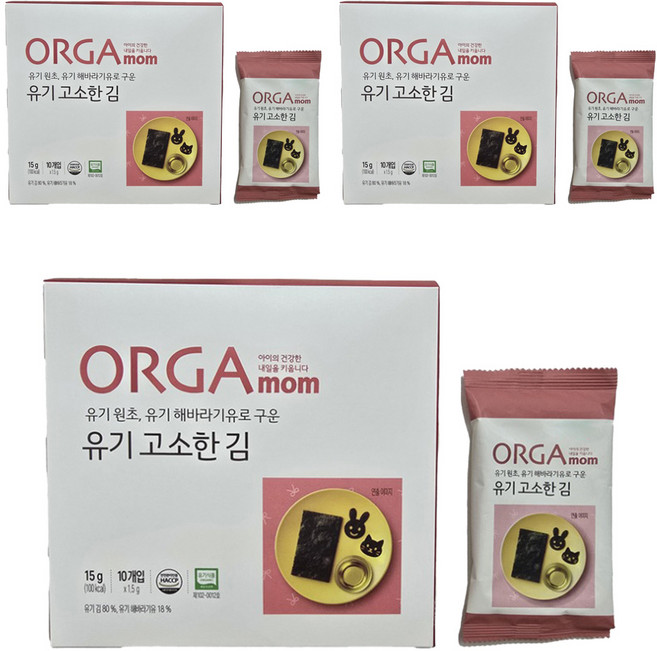 올가홀푸드 유기 고소한 김, 1.5g, 30개