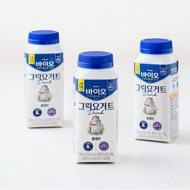 매일바이오 그릭요거트 드링크 플레인, 1개, 3개입, 190ml