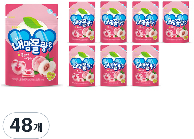 크라운 내맘몰랑쏘옥 젤리 복숭아맛, 48개