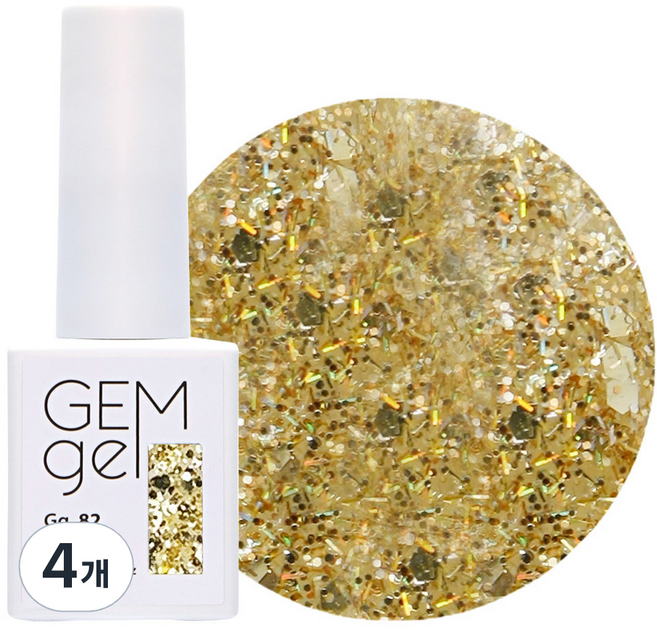 아이빛 네일아트 젬젤 컬러 젤네일, 82골드모음, 10ml, 4개
