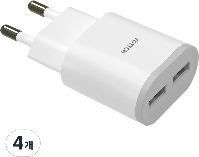 요이치 듀얼 USB 아답터, 화이트, 4개