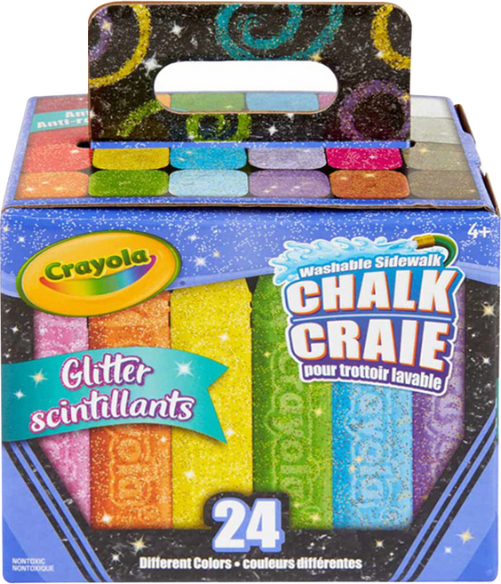 Crayola 繪兒樂 可水洗戶外粉筆, 亮片款, 24支