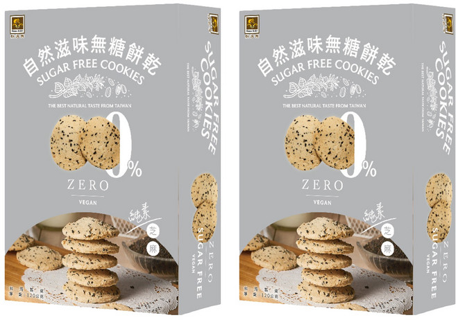 Home Bake 烘焙客 無糖芝麻餅乾, 120g, 2盒