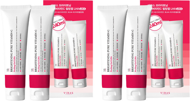 Vivas Pure 維生素 C 亮白 LHA 去角質凝膠, 4個, 120ml