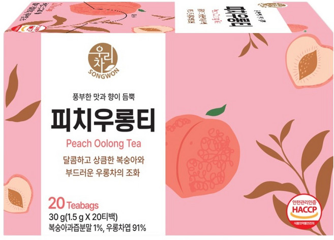 우리차 피치우롱티, 1.5g, 20개입, 1개