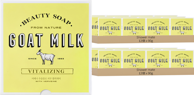 Shower mate 山羊奶皂 馬鞭草柑橘香味, 90g, 24個