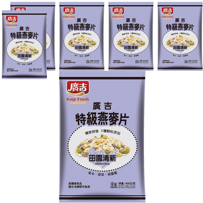 廣吉 特級燕麥片 田園清新, 400g, 6包