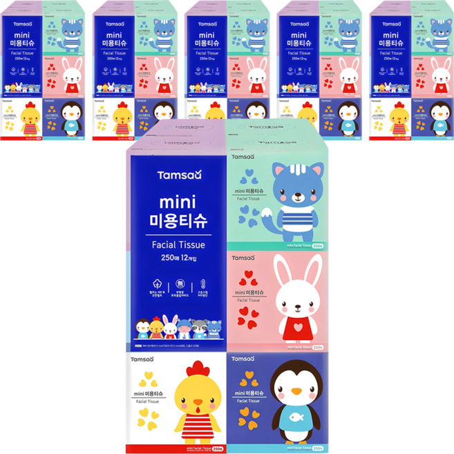 탐사 미니 미용티슈 250매, 250매입, 72개