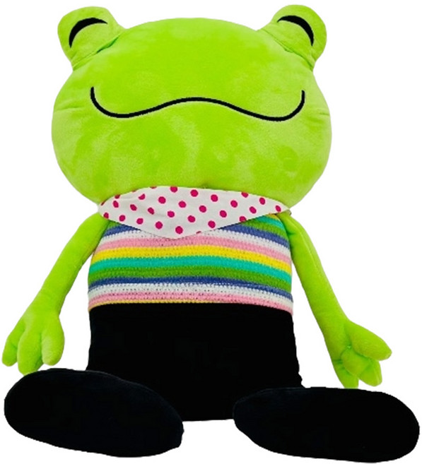 AllBeMine 歐比邁 變眼青蛙玩偶 雙眼可翻開, 50cm, 淺綠色, 1個