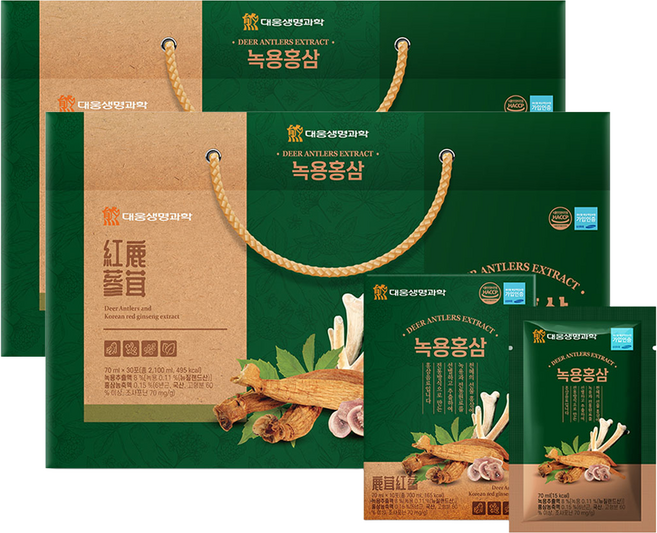 대웅생명과학 녹용 홍삼, 2.1L, 2개