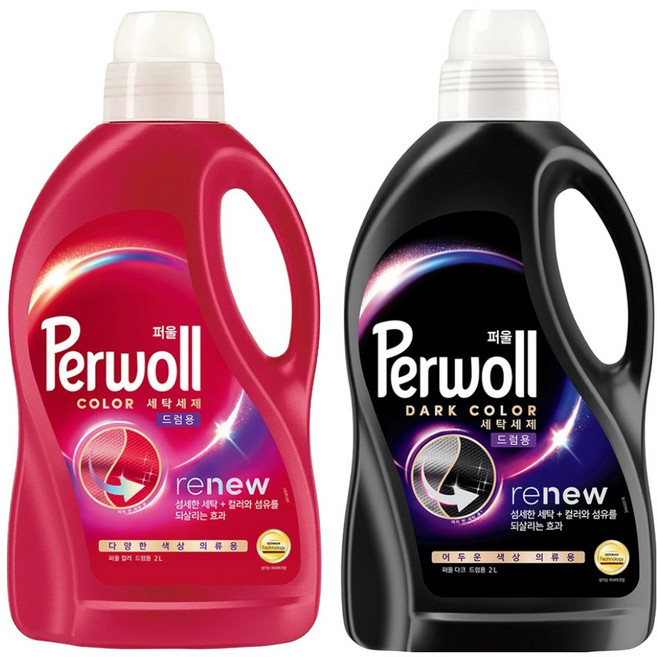 퍼울 드럼용 다크 세탁세제 2L+ 컬러 세탁세제 2L 본품세트, 2L, 1세트