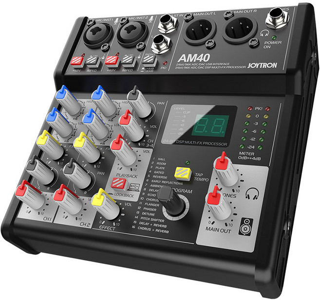조이트론 4채널 방송용 마이크 오디오 인터페이스 믹서, AM40