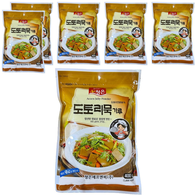 청은 도토리묵 가루, 400g, 6개
