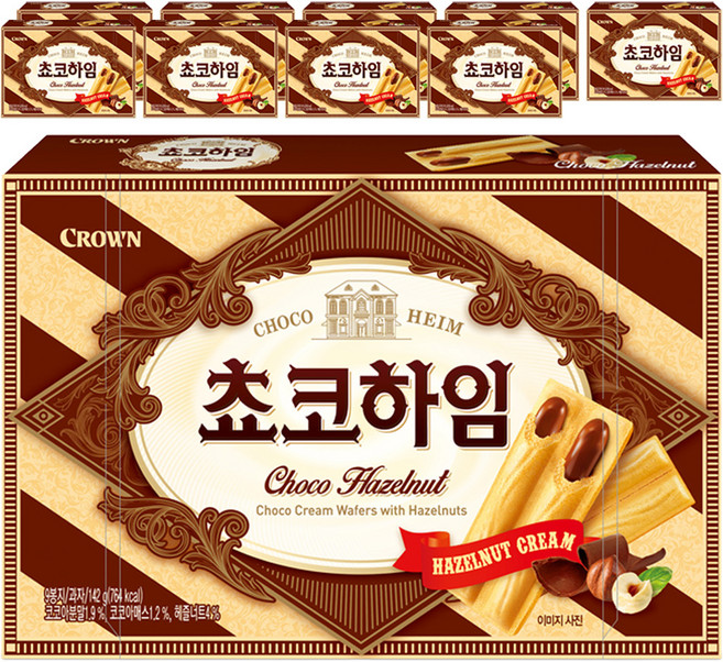 크라운제과 초코하임, 142g, 10개
