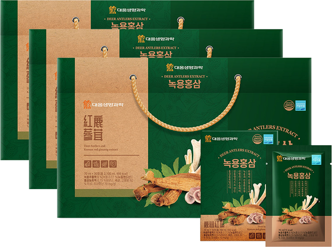 대웅생명과학 녹용 홍삼, 2.1L, 3개