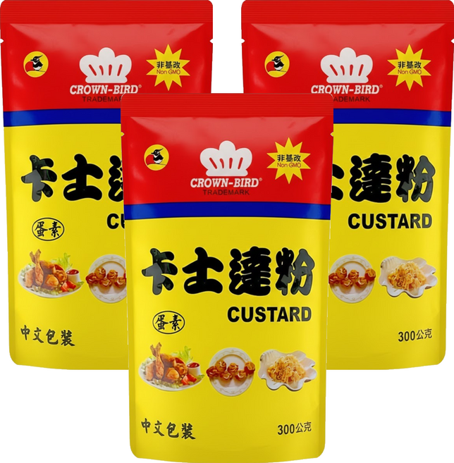 CROWN-BIRD 皇冠鳥 卡士達粉, 300g, 3包