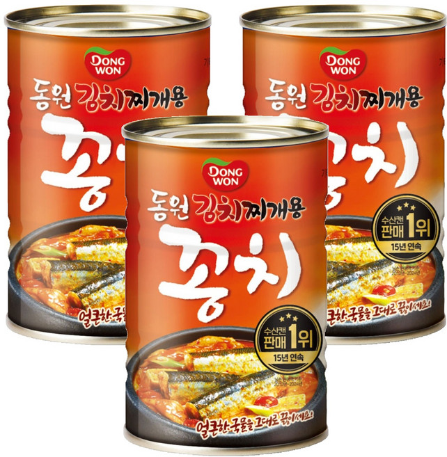 동원 김치찌개용 꽁치 통조림, 300g, 3개