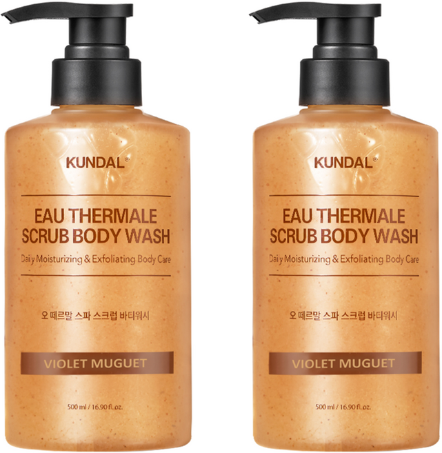 쿤달 오 떼르말 스파 스크럽 바디워시 바이올렛뮤게향, 2개, 500ml