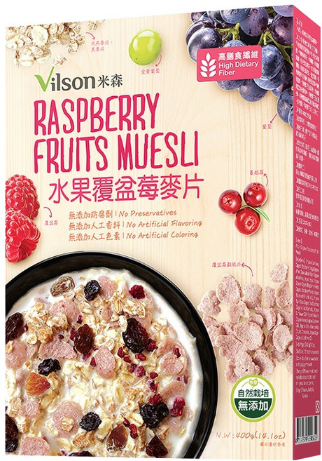 Vilson 米森 水果覆盆莓麥片, 400g, 1盒