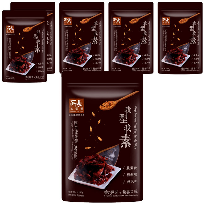 所長茶葉蛋 厚切素蹄筋 黑胡椒, 100g, 6包