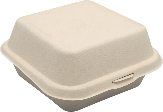 펄프 햄버거 용기 브라운, 1개, 50개입